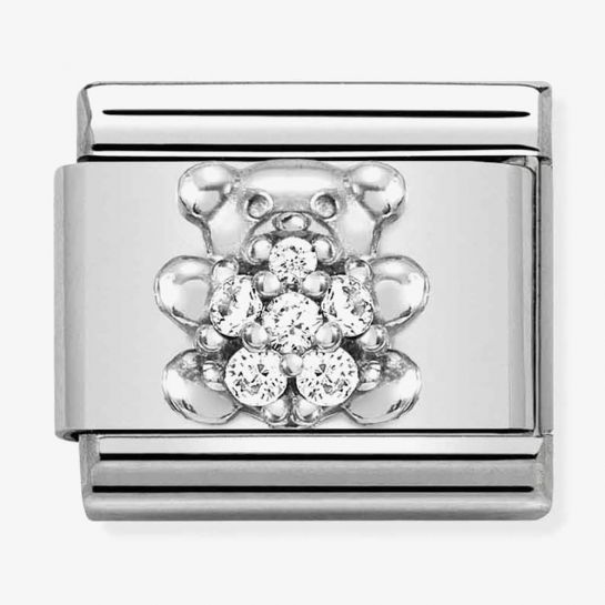 Nomination CZ Silver Teddy Bear Composable Link