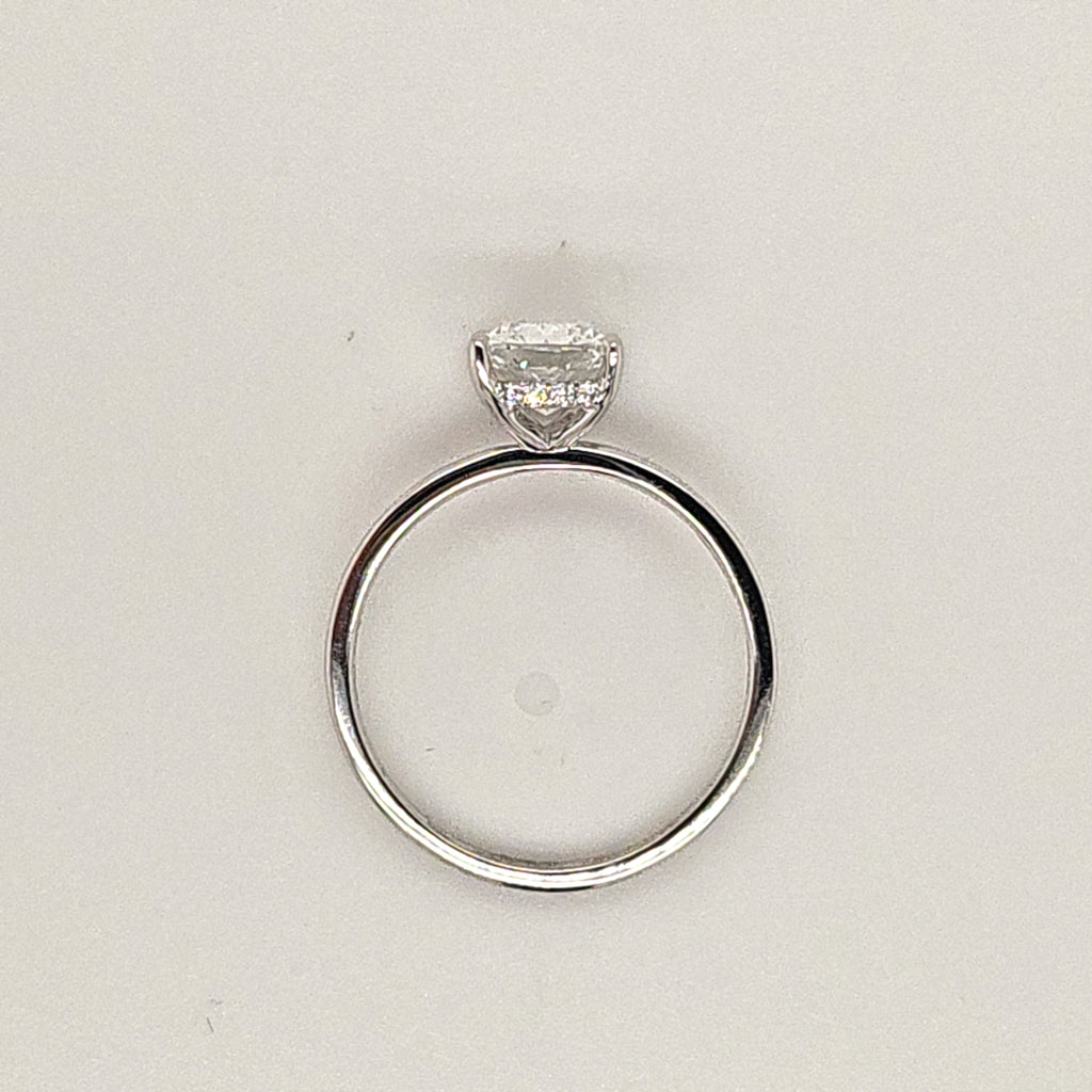 Laboratory Grown Platinum Cushion Cut Diamond Ring