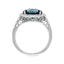 9ct White Gold London Blue Topaz & Diamond Ring