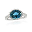 9ct White Gold London Blue Topaz & Diamond Ring