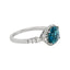 9ct White Gold London Blue Topaz & Diamond Ring