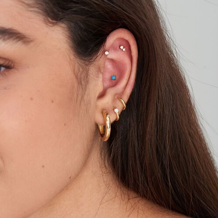 Ania Haie Gold Opal Hoop Earrings