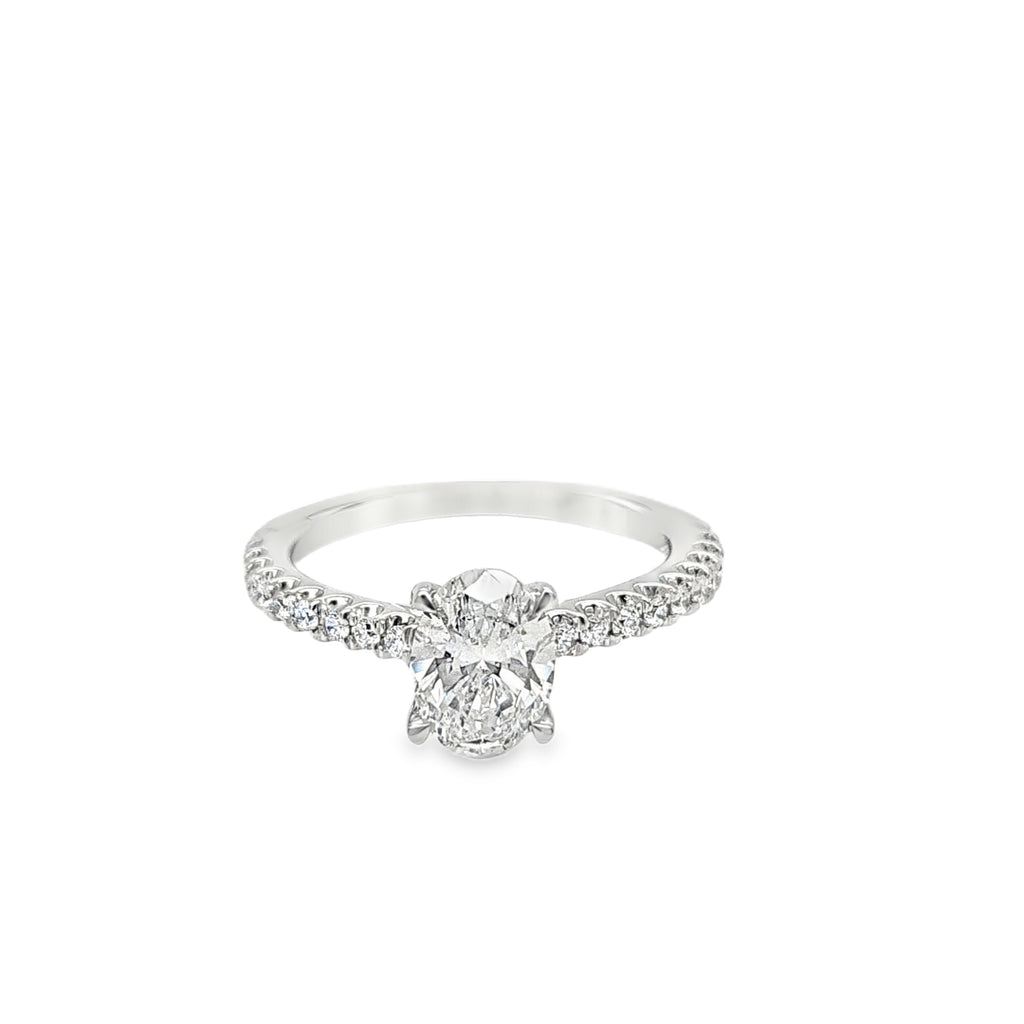 Laboratory Grown Platinum Oval Cut Diamond Ring