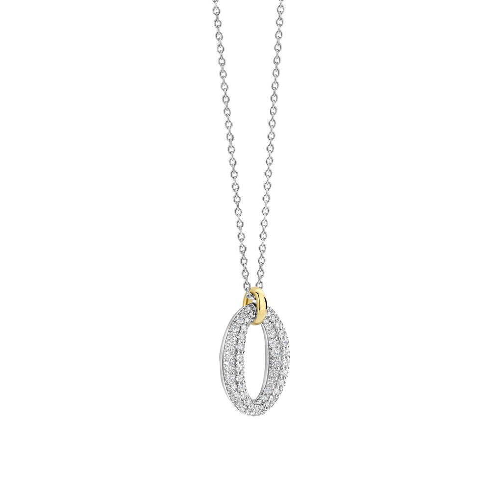 Ti-Sento Silver & Cubic Zirconia Pendant