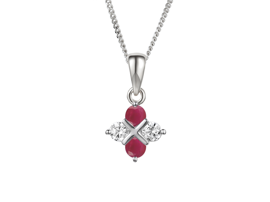 Amore Serenity Ruby & Cubic Zirconia Pendant