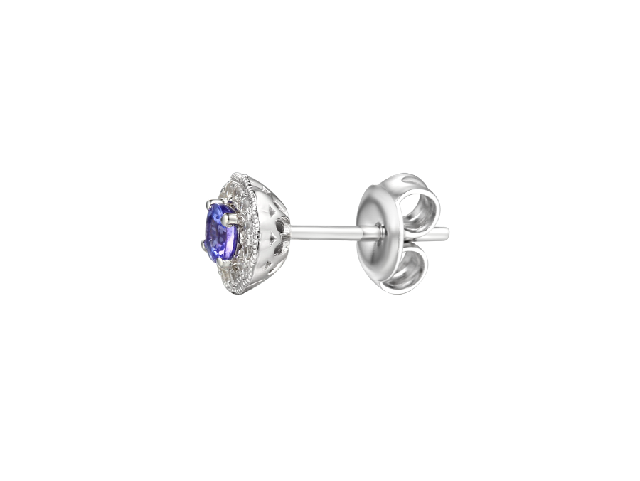 Amore Silver Tanzanite & Cubic Zirconia Earrings
