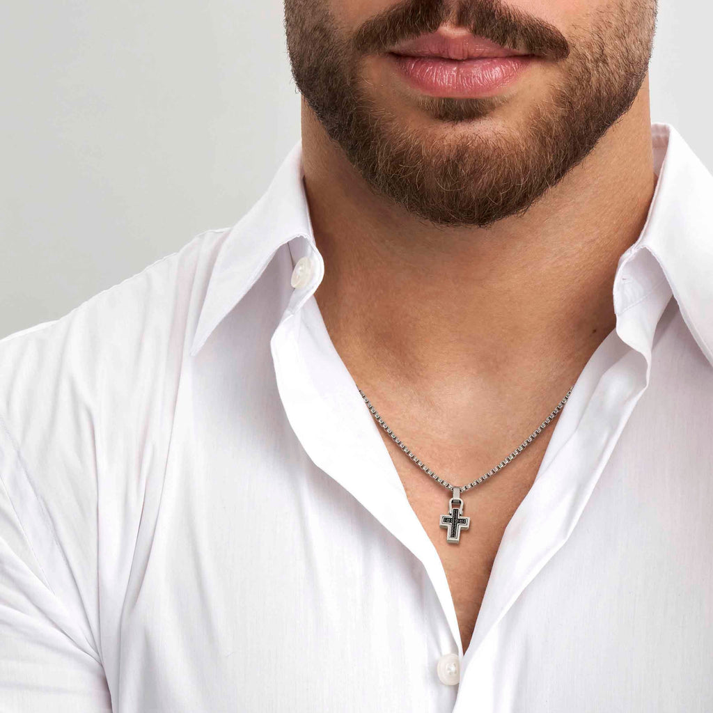 Nomination ManVision Black Cross pendant