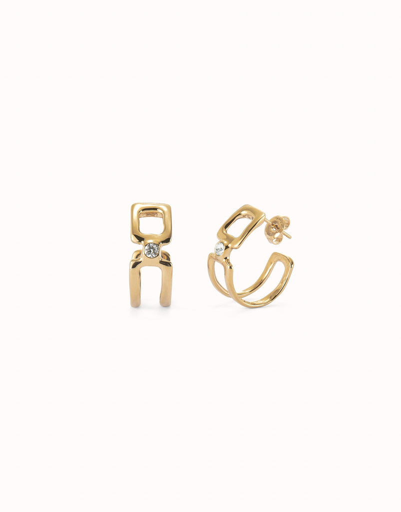 UNOde50 Hoop Earrings with White Topaz