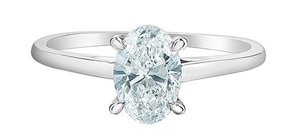 Laboratory Grown Platinum Diamond Oval Ring