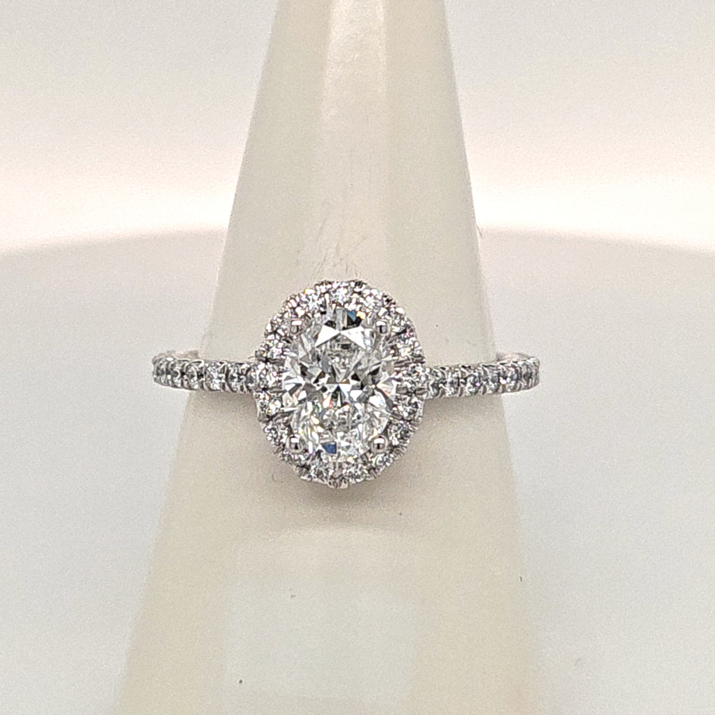 Laboratory Grown Oval Diamond Cluster Ring