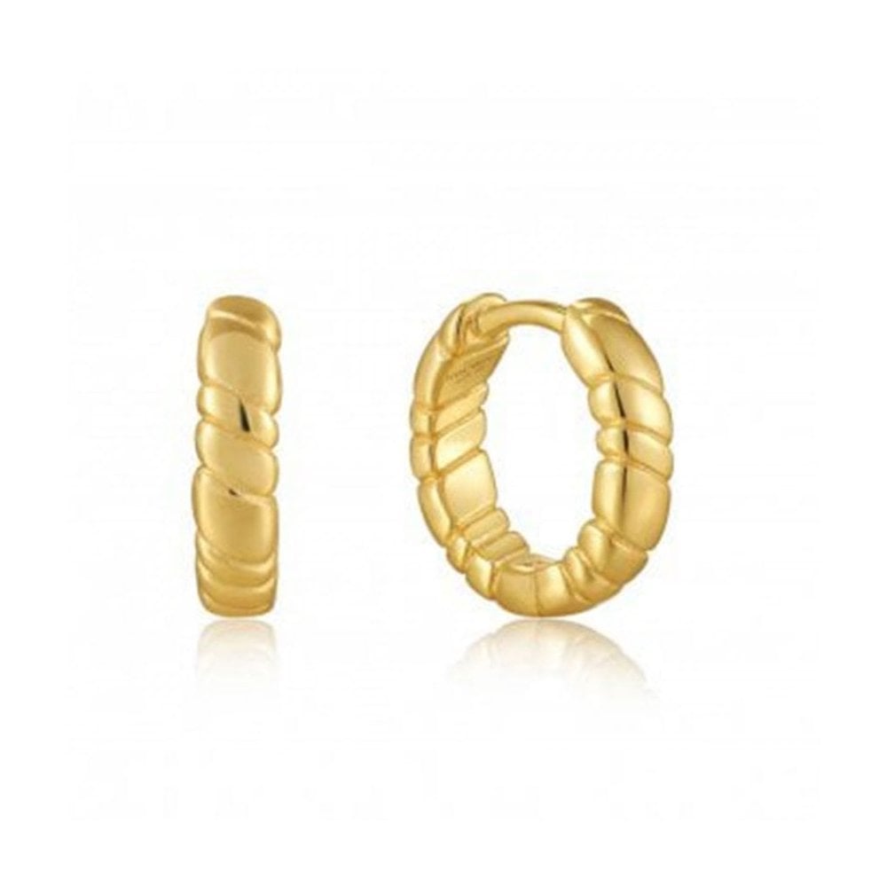 Ania Haie Gold Smooth Twist Hoop Earrings