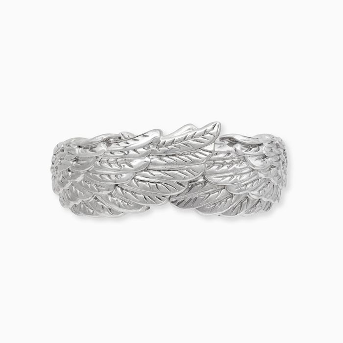 Angel Whisperer Silver Double Wings Ring