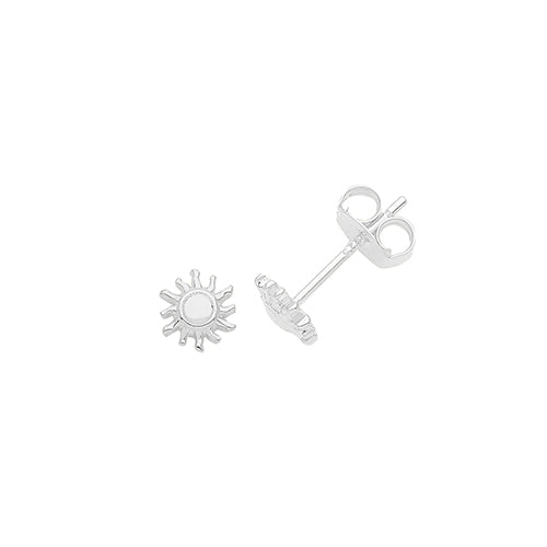 Silver Sunburst Kids Earrings