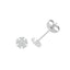 Silver Pink CZ Flower Kids Earrings