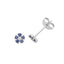 Silver Pink CZ Flower Kids Earrings