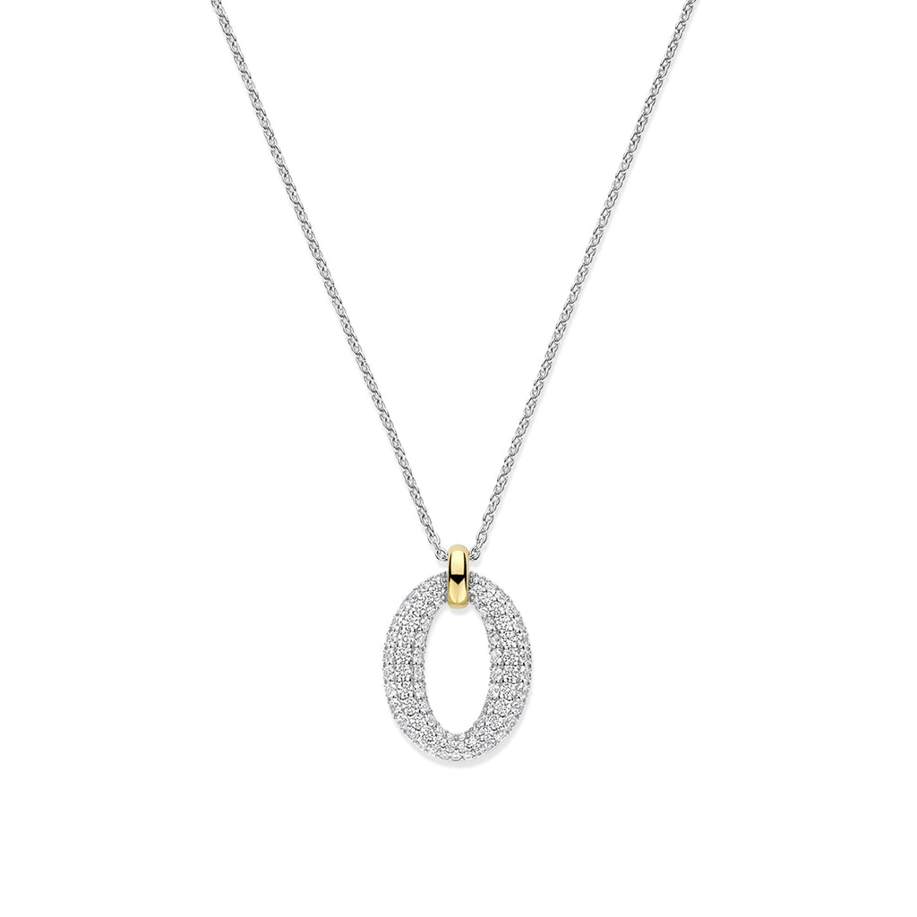 Ti-Sento Silver & Cubic Zirconia Pendant