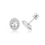 Silver & Co. Oval Halo CZ Earrings