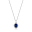 Silver & Co Oval Blue CZ Pendant