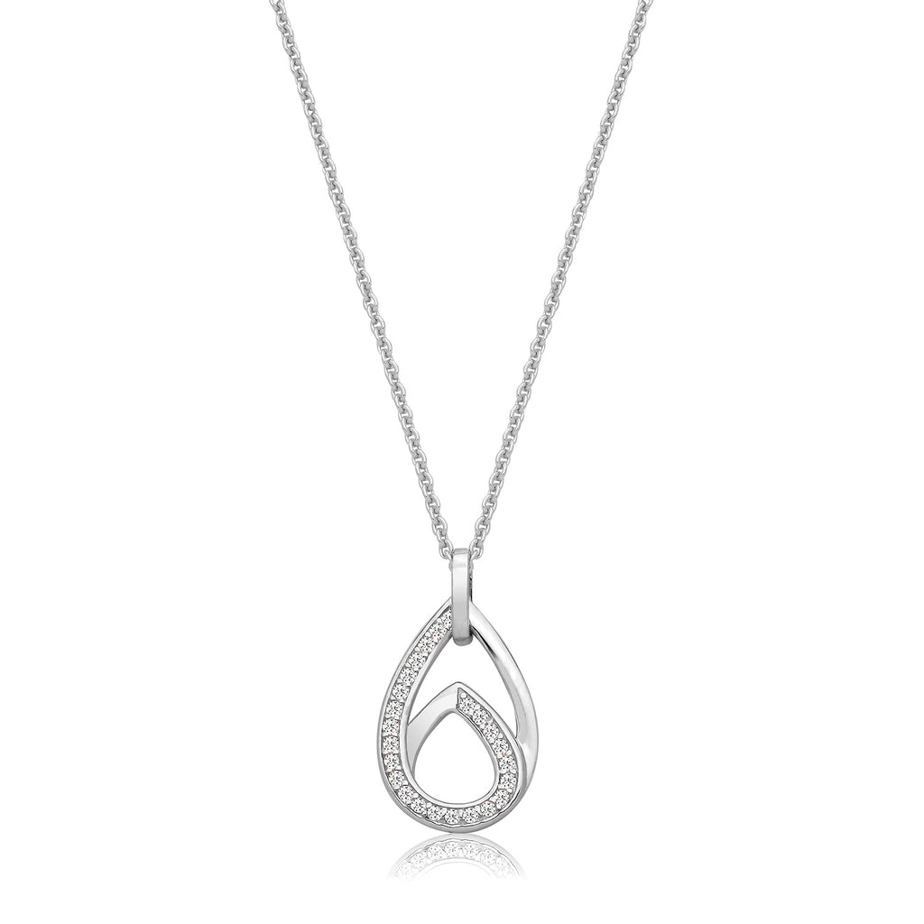 Silver & Co Interlinked Pear-Shaped Pendant