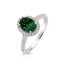 Silver & Co. Oval Halo Green & White Cubic Zirconia Ring