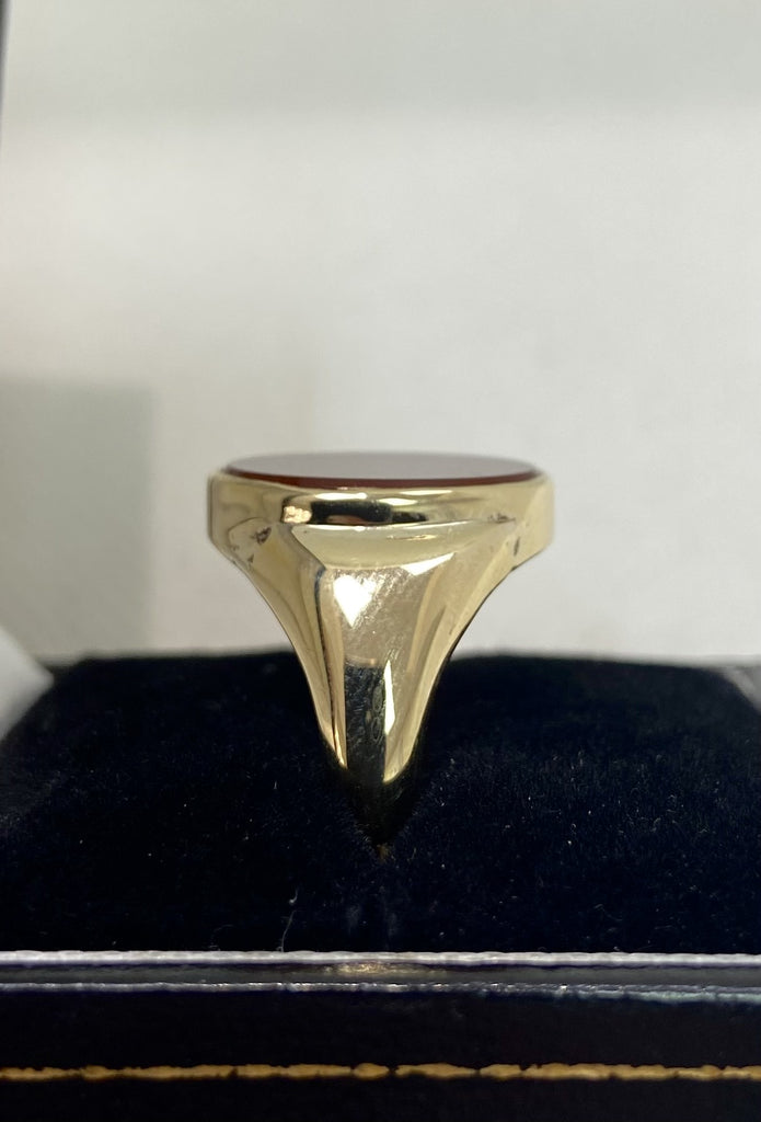 Vintage 9ct Carnelian Oval Signet Ring