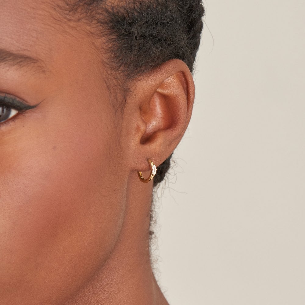 Ania Haie Gold Emblem Sparkle Hoop Earrings