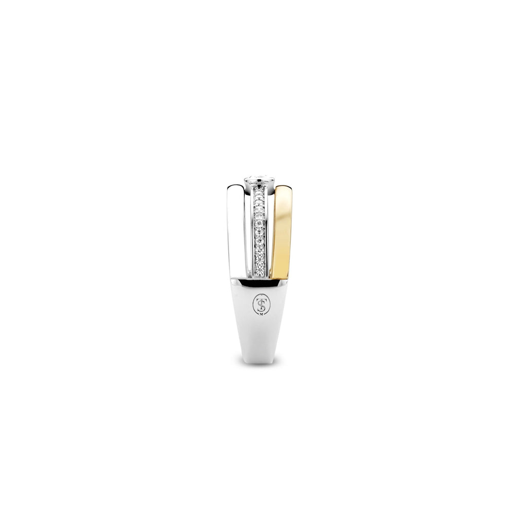 Ti Sento Silver & Yellow Gold Plated Ring