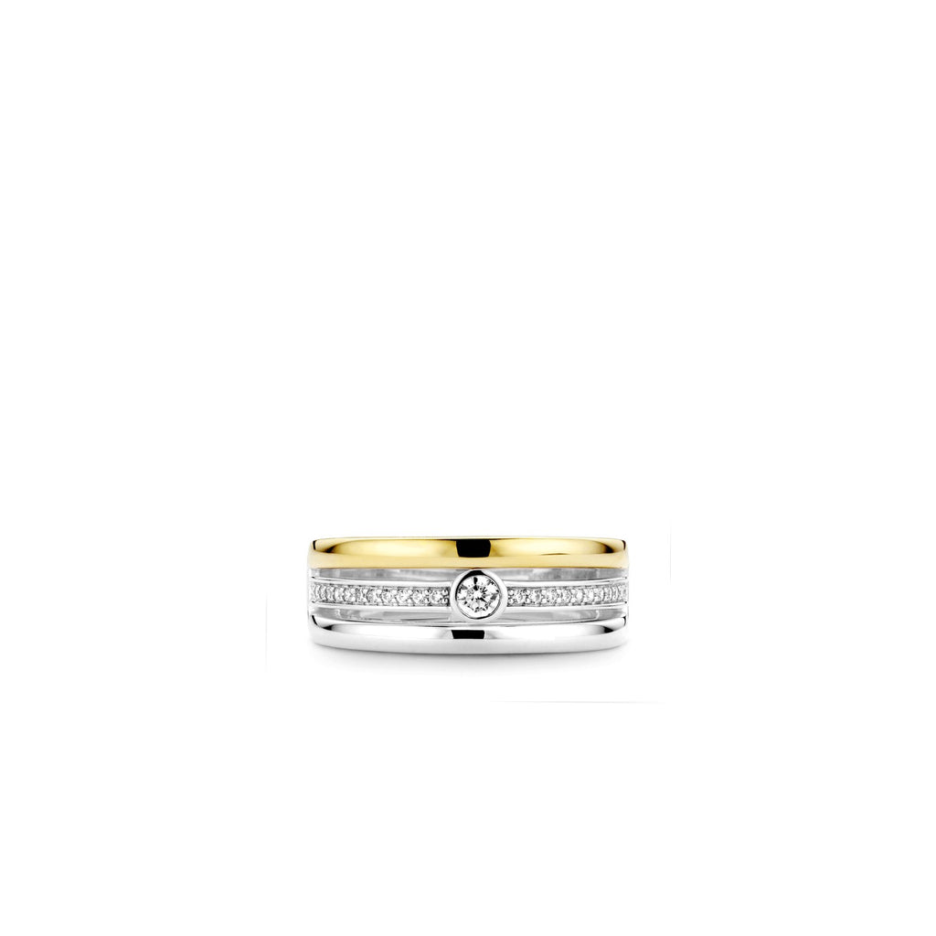 Ti Sento Silver & Yellow Gold Plated Ring