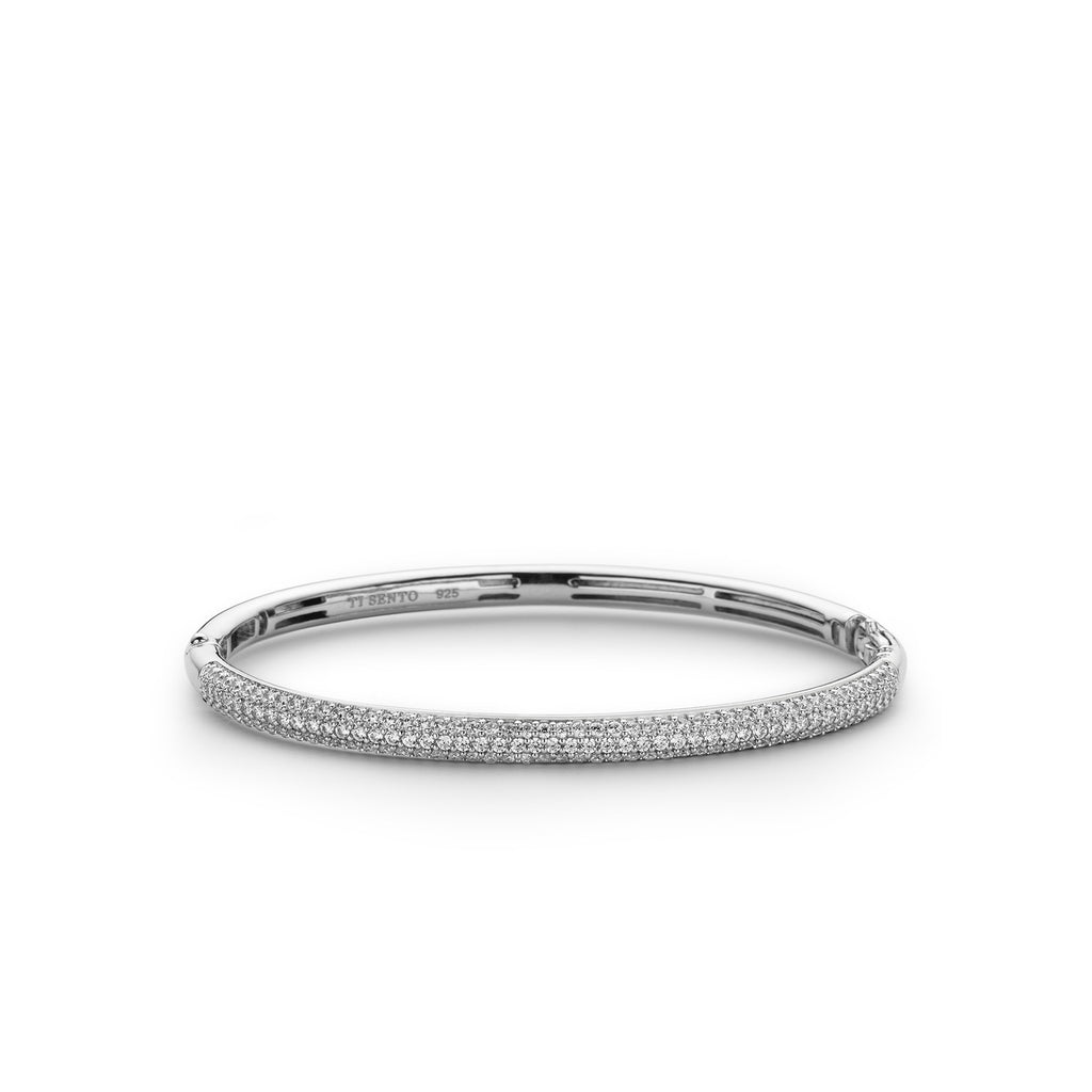 Ti Sento Silver Cubic Zirconia Bangle