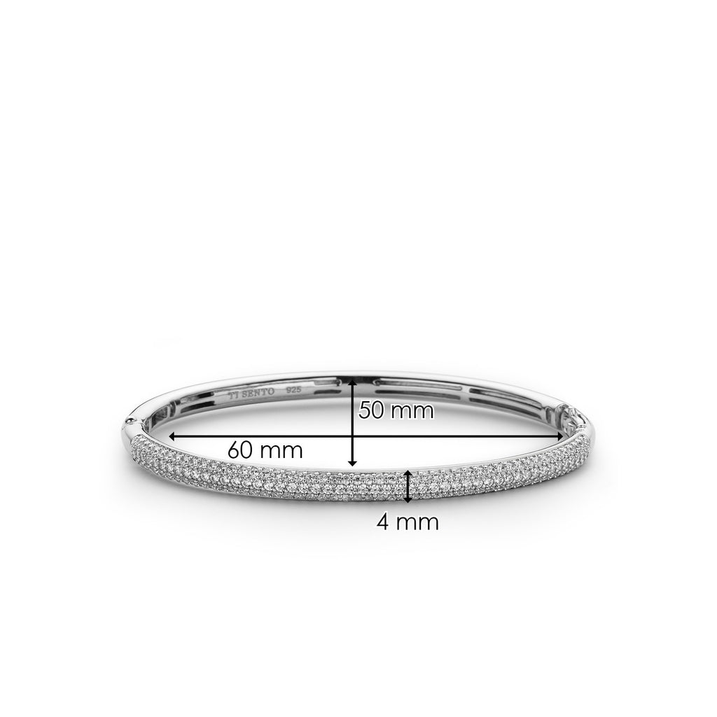 Ti Sento Silver Cubic Zirconia Bangle