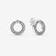 Pandora Pave & Logo Reversible Earrings