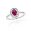 9ct White Gold Ruby & Diamond Cluster Ring