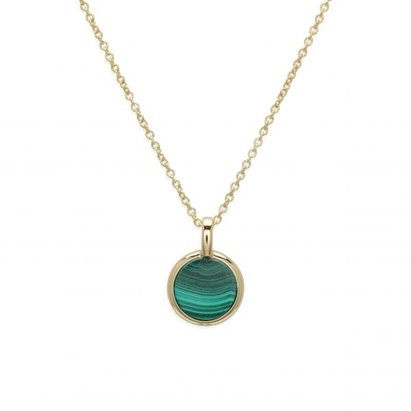Unique & Co Gold Plate Malachite Pendant