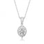 9ct White Gold Cubic Zirconia Pendant with Chain