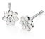 D for Diamond White Enamel Flower Stud Earrings