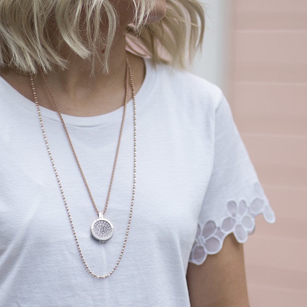 Emozioni Sterling Silver and Rose Gold Plated Accent Bead Chain