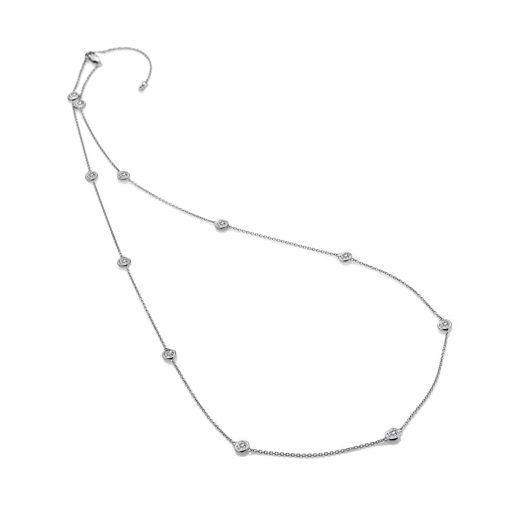 Hot Diamonds Tender White Topaz Intermittent Necklace - 60cm