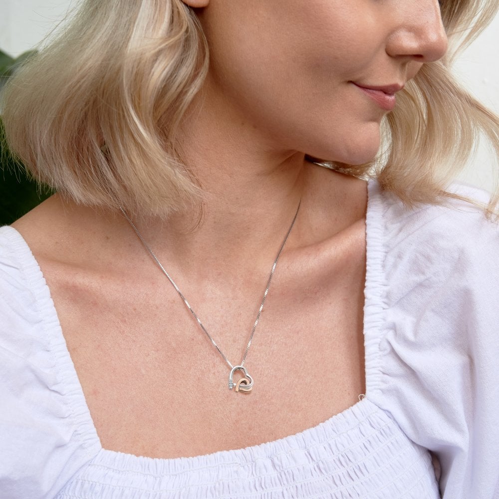 Hot Diamonds Warm Heart Pendant - Rose Gold Plated Accents