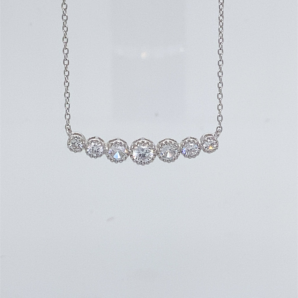 Silver & Cubic Zirconia Necklet