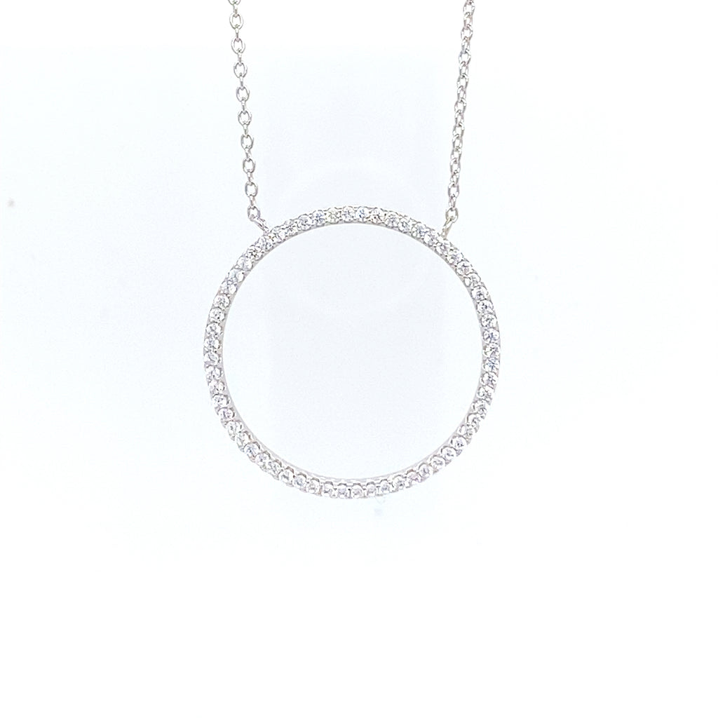 Silver cubic zirconia necklet