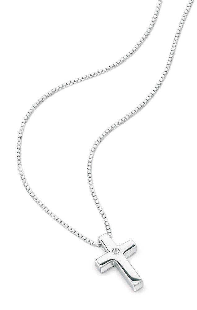 D for Diamond Plain Cross with Diamond Pendant