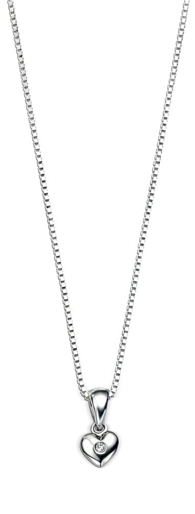 D for Diamond Heart Pendant