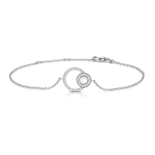 Silver & Co Double Circle MOP Bracelet