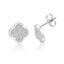 Silver & Co Pave Set CZ Clover Earrings