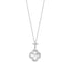 Silver & Co MOP Clover Shaped CZ Pendant on Fixed Chain