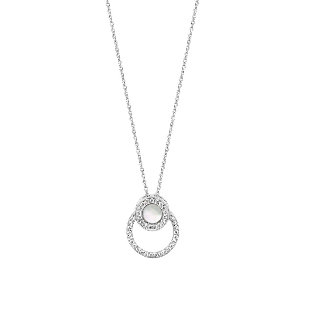 Silver & Co. Mother of Pearl & CZ Necklace