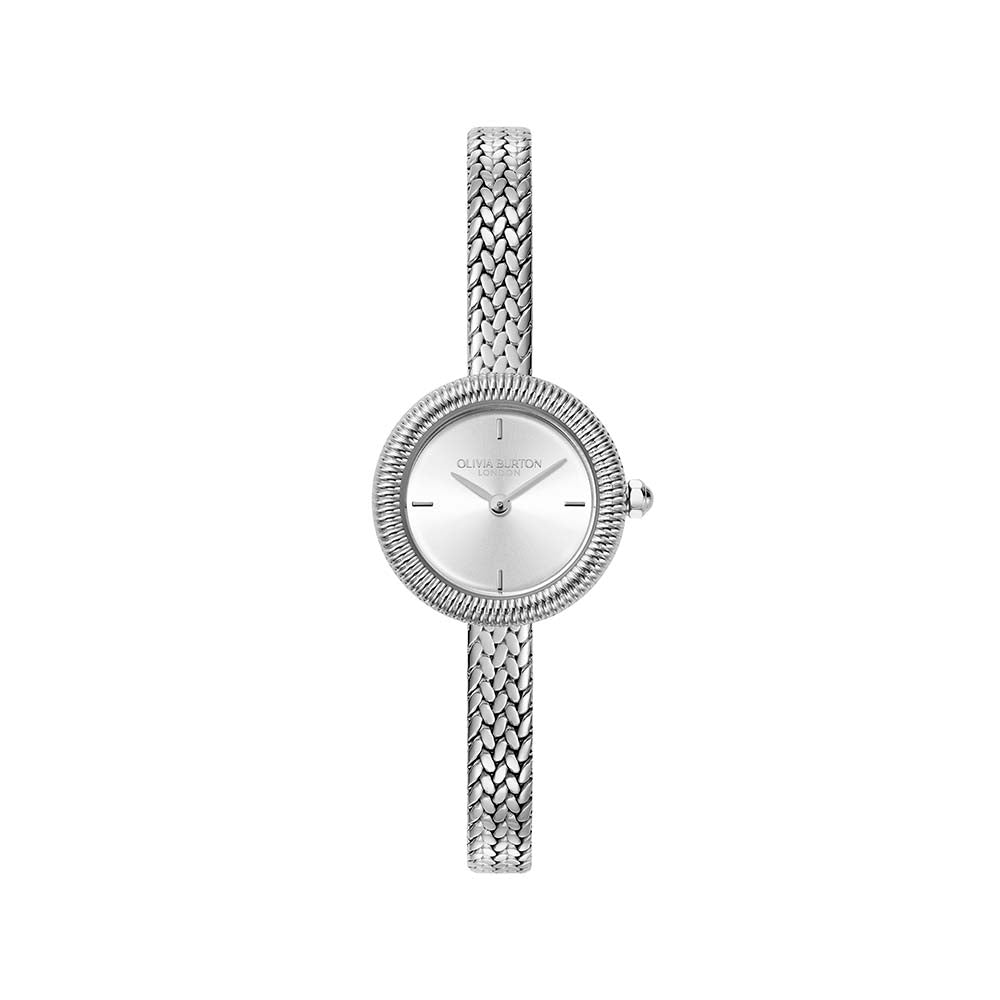 Olivia Burton Classic 20mm Finery Silver Mesh Watch