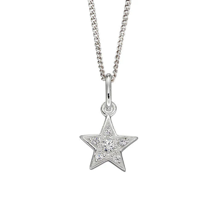 Silver Cubic Zirconia Star Pendant