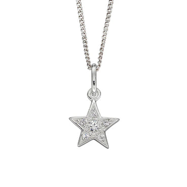 Silver Cubic Zirconia Star Pendant