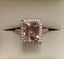 9ct Morganite and Diamond Ring